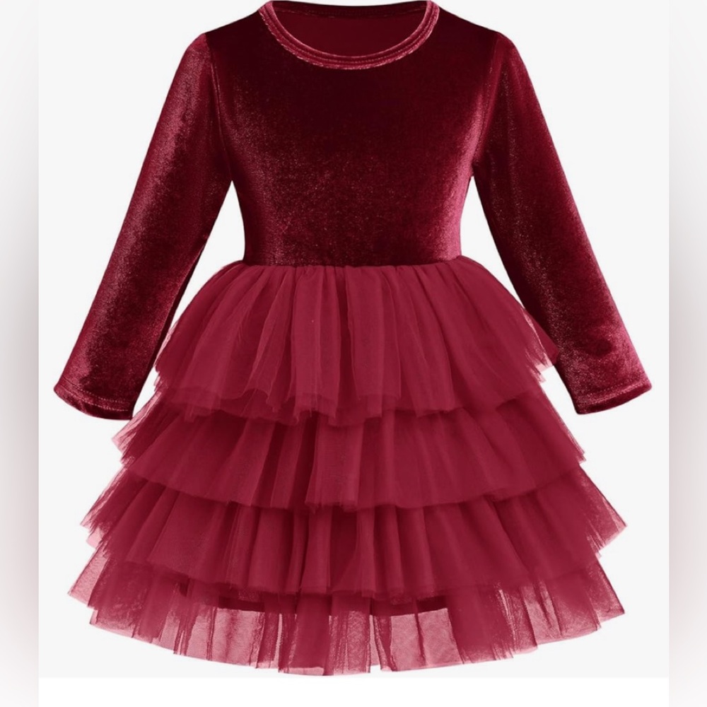 Imekis Red Velvet Tulle Dress Size 80cm/9-12 Months New With Tags